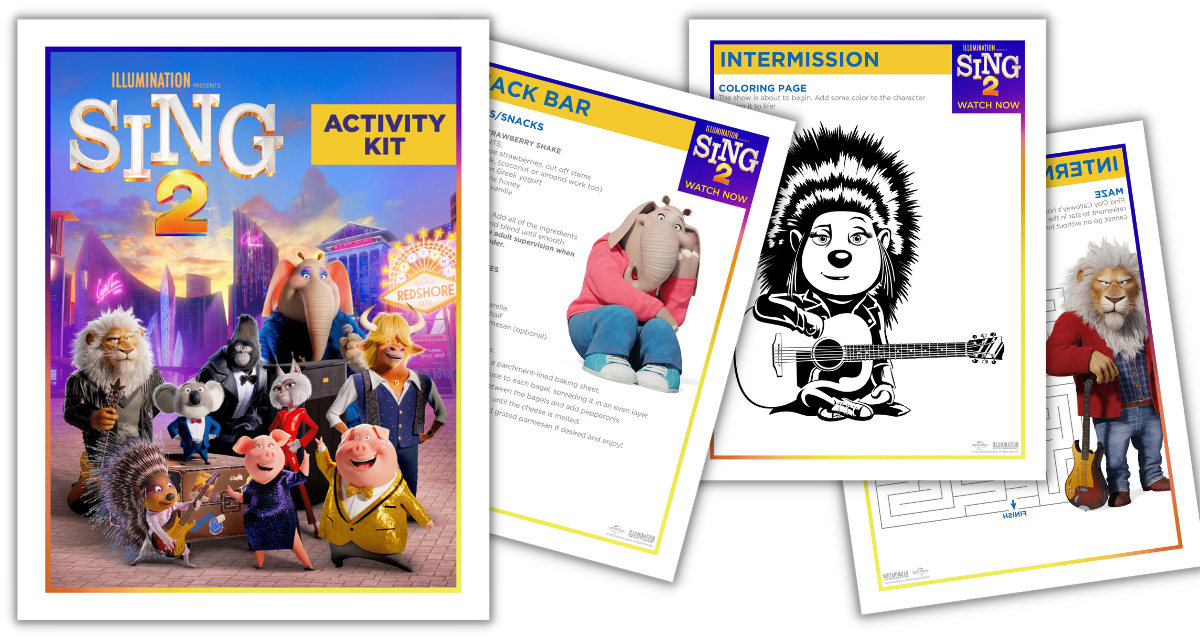 Sing activity sheets printable pack for kids