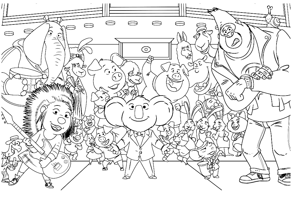 Sing coloring pages