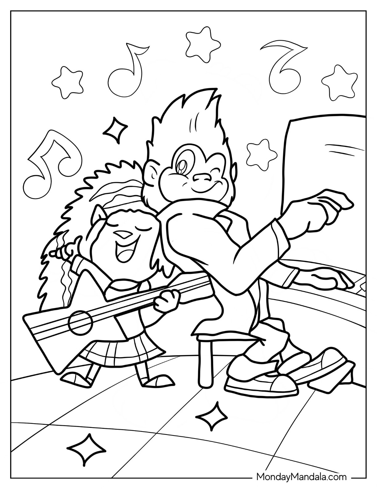 Sing coloring pages free pdf printables