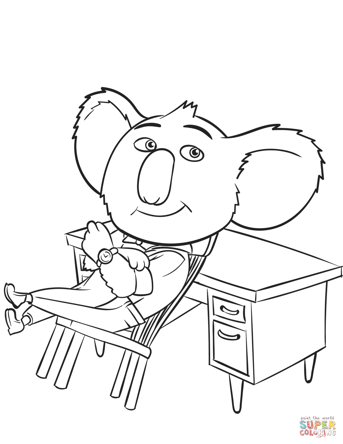 Buster from sing movie coloring page free printable coloring pages