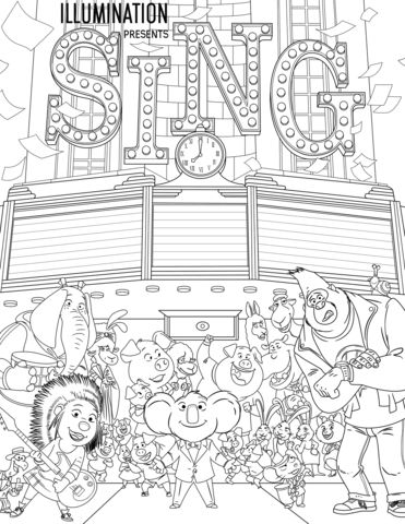 All characters from sing coloring page from sing category select from printable crafts of cartoons â coloring pages dance coloring pages colouring pages