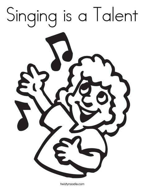 Singing is a talent coloring page