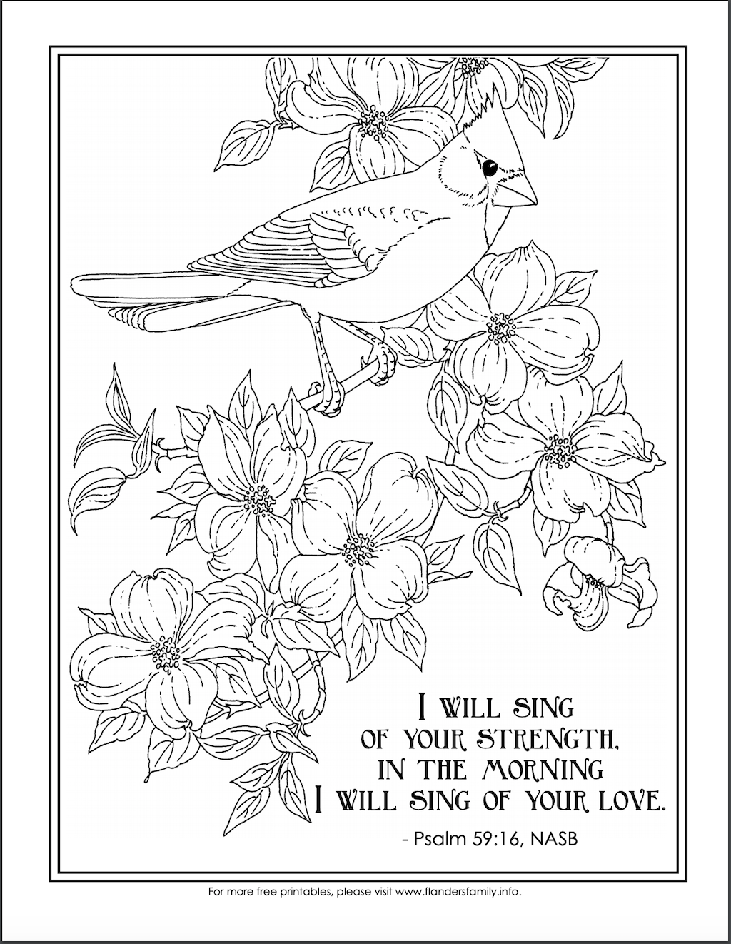 Sing of your love coloring page