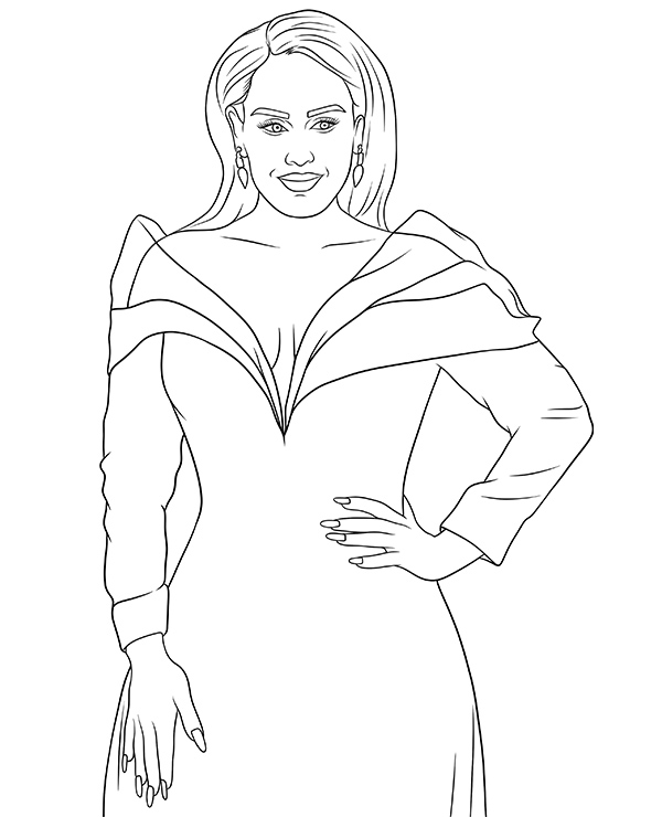 Adele coloring page to print