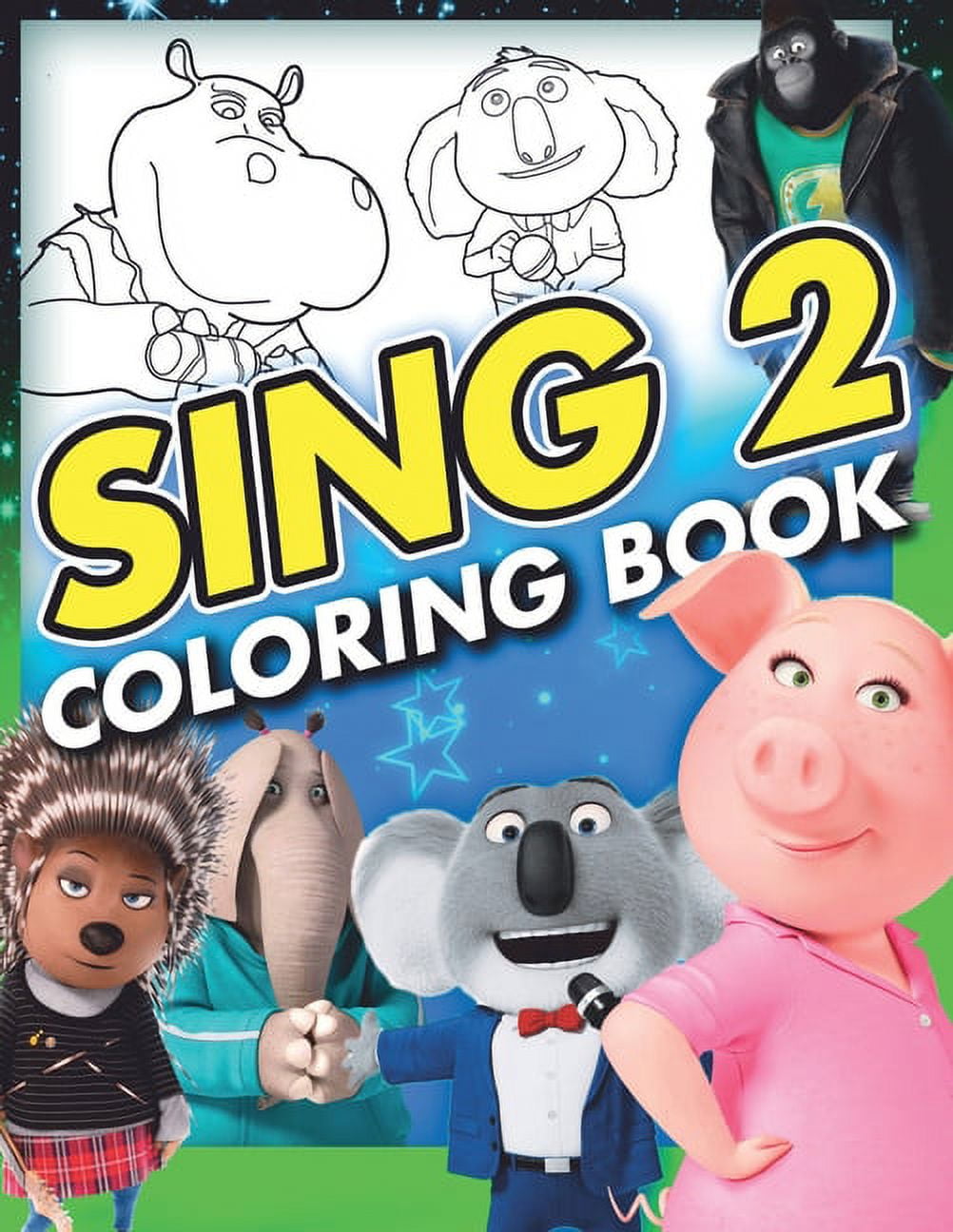 Sing coloring book exclusive illustrations paperback