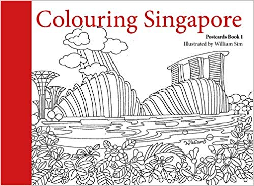 Colouring singapore postcards postcard book book coloring books