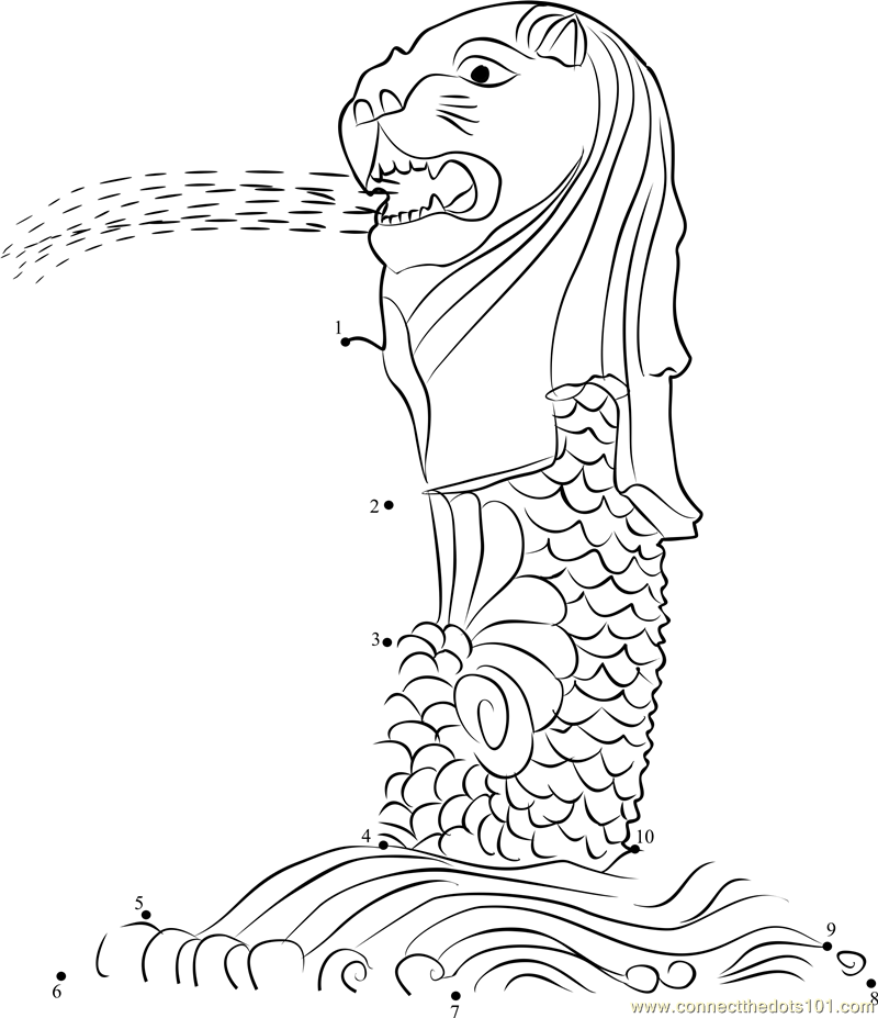 Singapore merlion coloring page coloring pages national symbols santa coloring pages