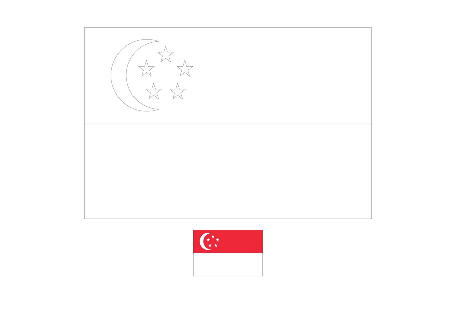 Flag of singapore coloring page