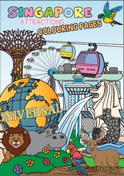 Children colouring pages â places of interest singapore digital printable