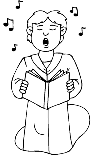 Choral singer coloring page