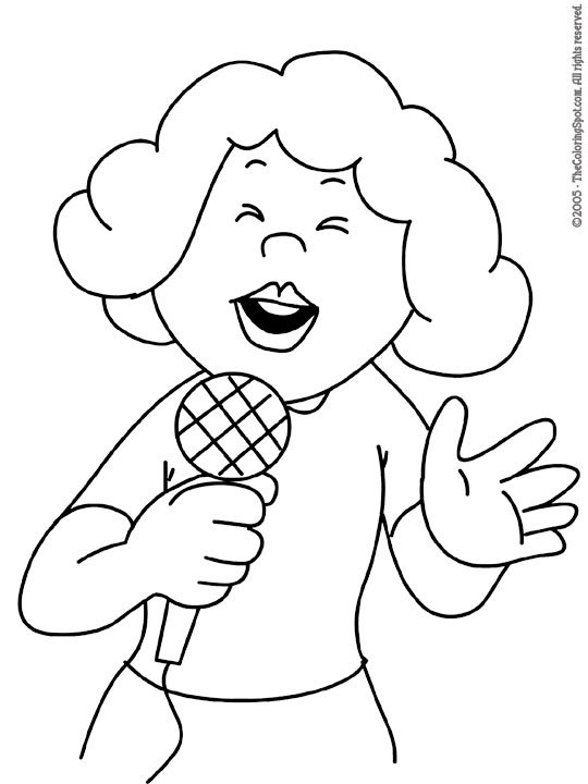 Female singer coloring page audio stories for kids free coloring pages colouring printables