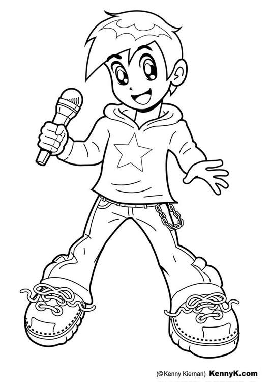 Beautiful singer coloring page