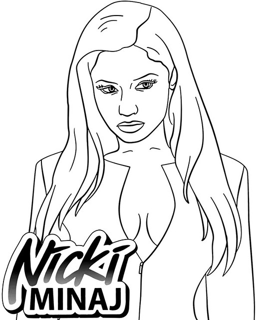 Nicki minaj coloring sheet famous singer nicki minaj printâ