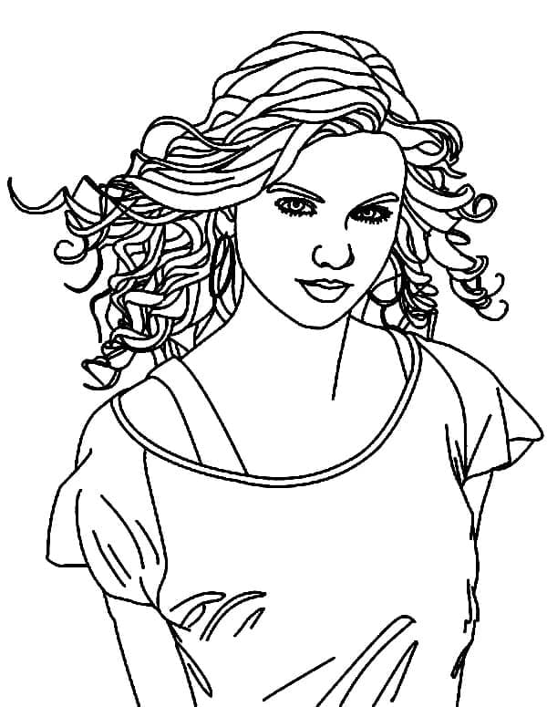 American singer taylor swift coloring page