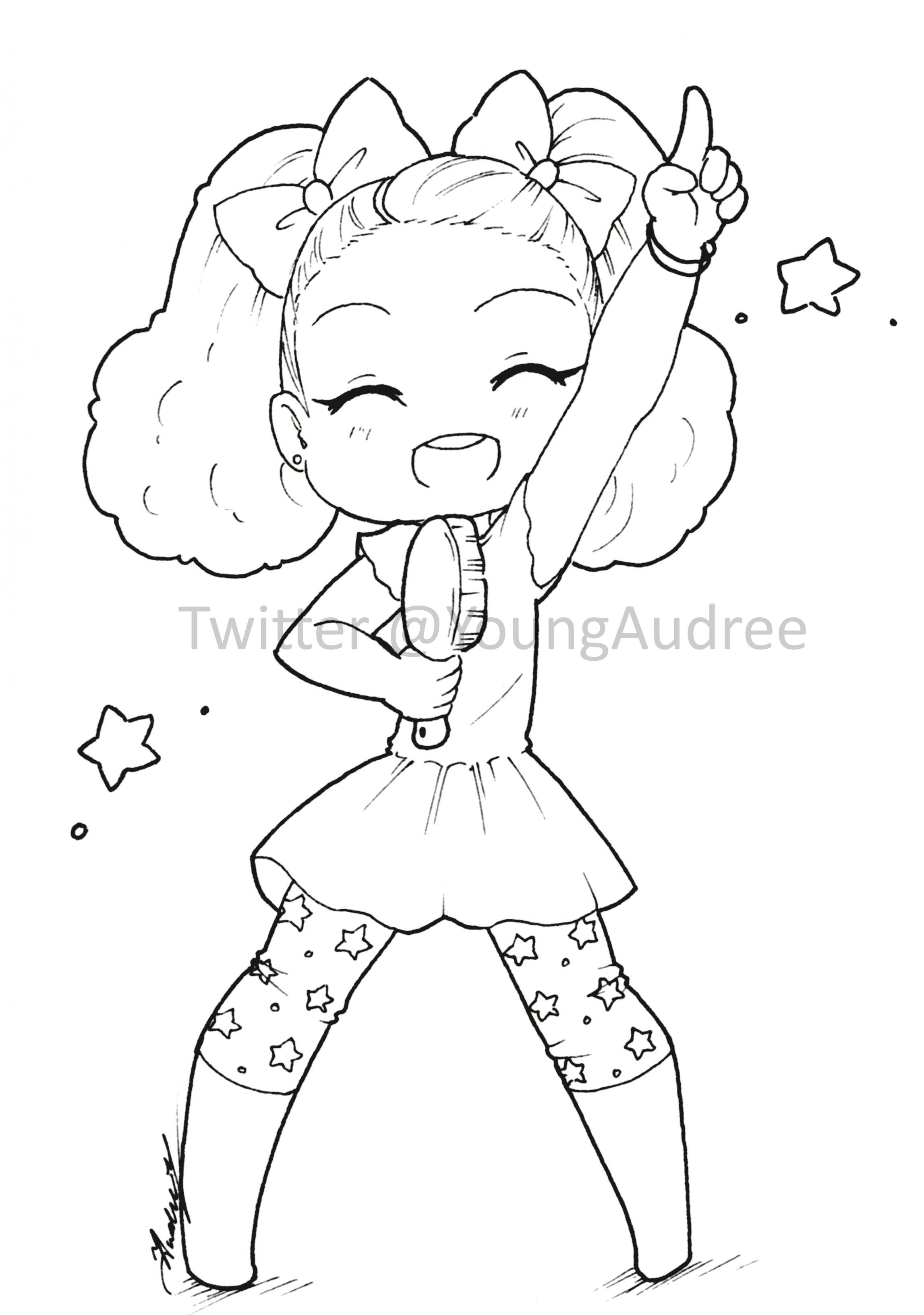 Im working on making coloring pages geared towards kids heres my newest smol singer radorableart