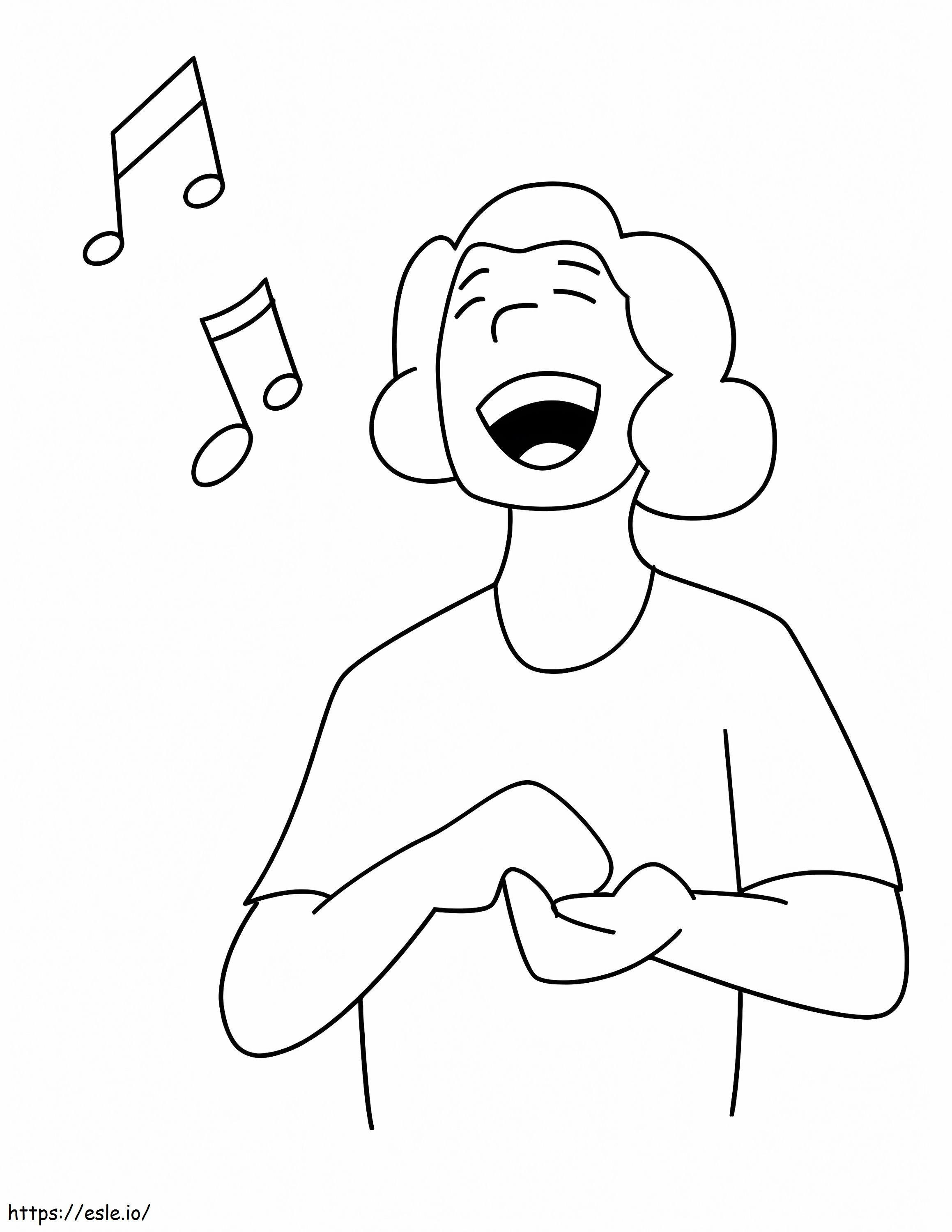 Singer is singing coloring page