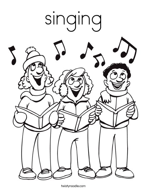 Singing coloring page