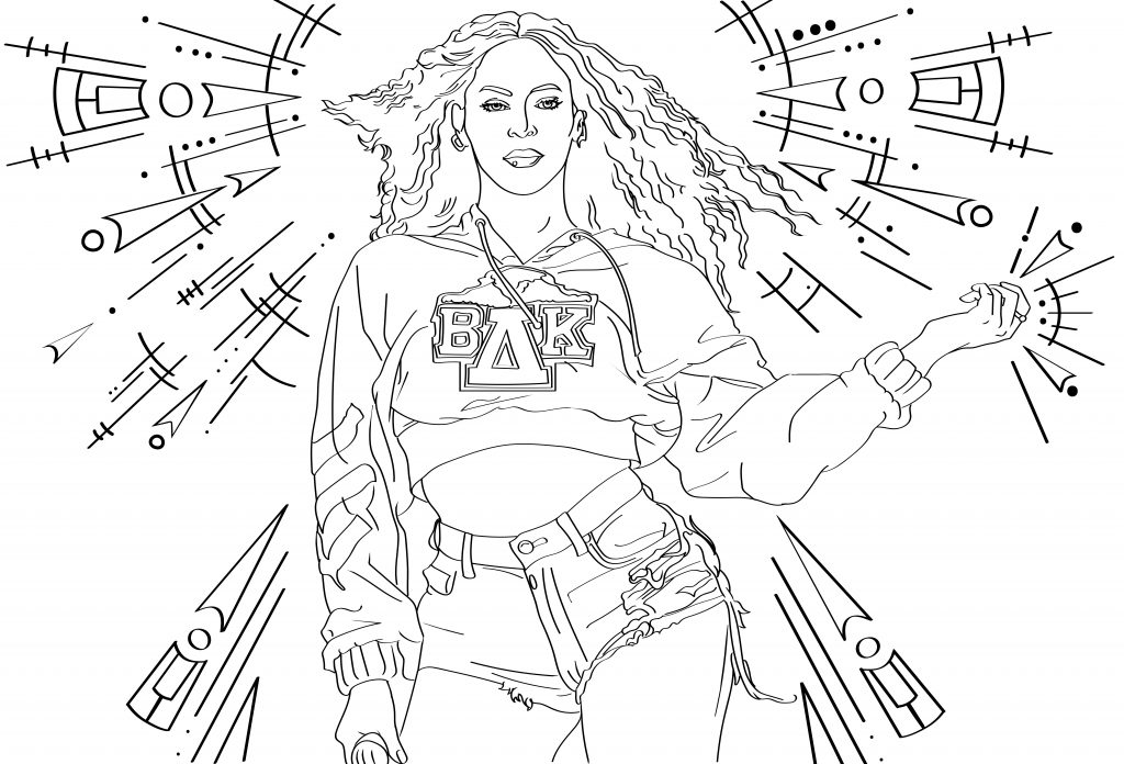 Beyoncã free printable coloring page for adults kids trailblazing women lgbtq folks