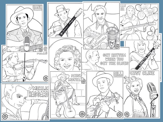 Legends of country music page pdf coloring book