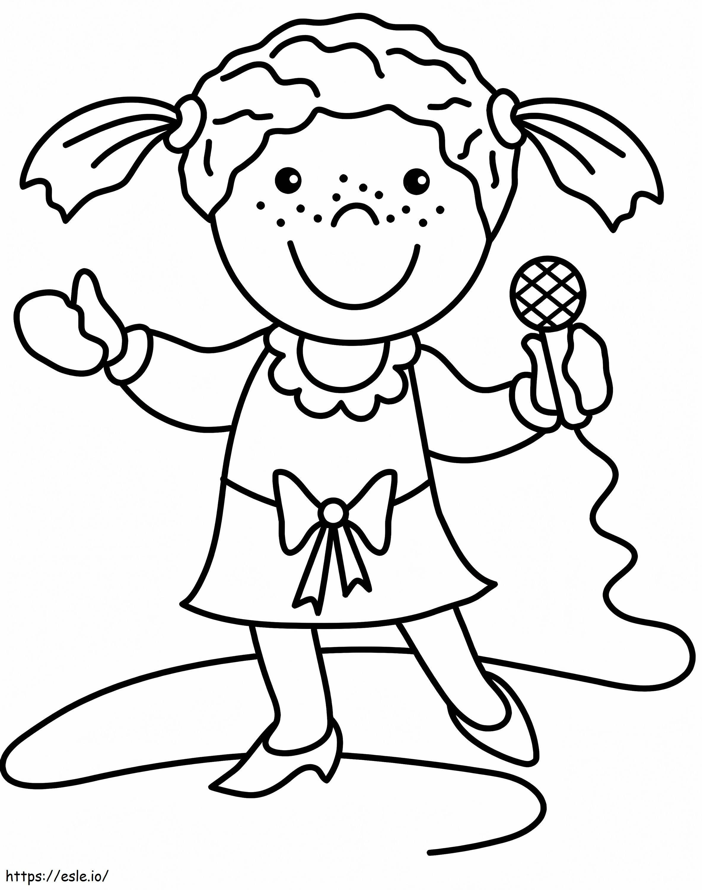 Little singer coloring page