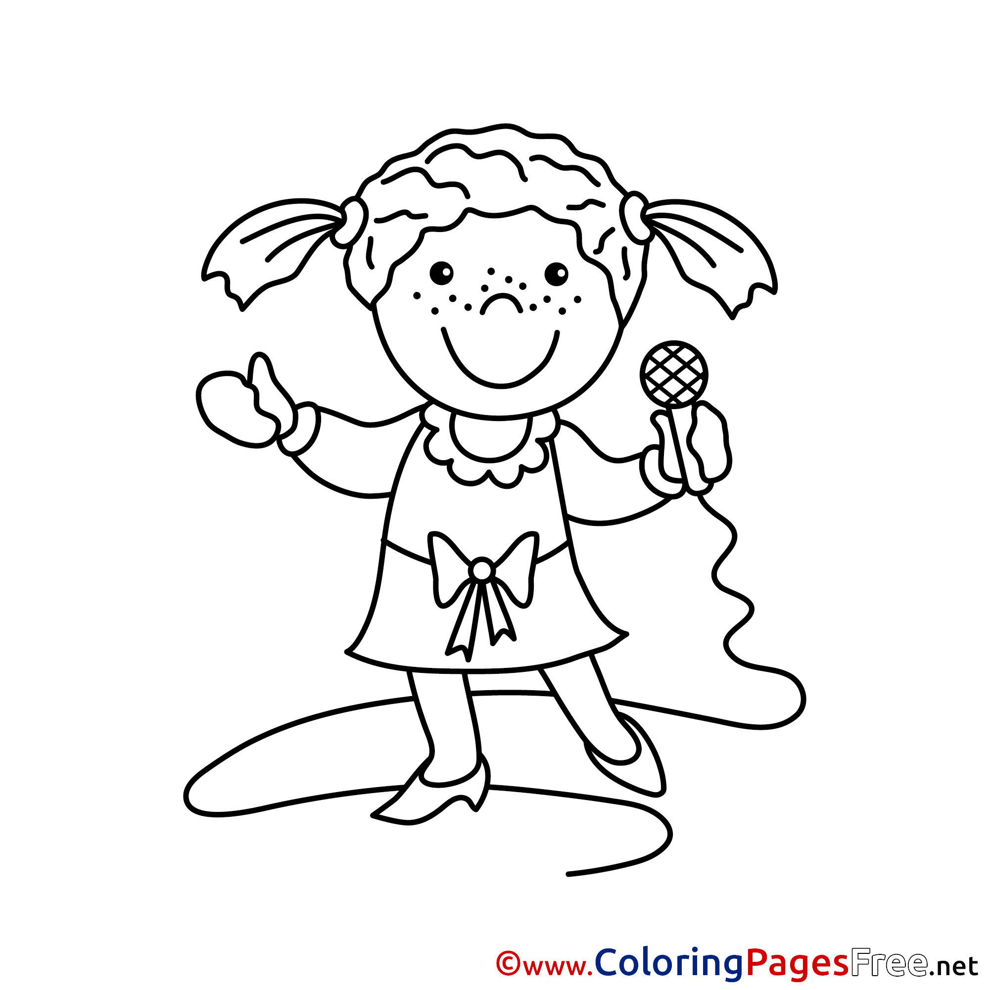 Singer children download colouring page