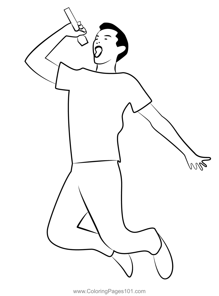 Singer coloring page for kids