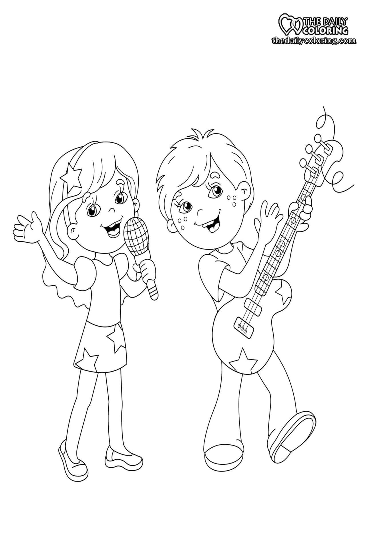 Singer coloring pages