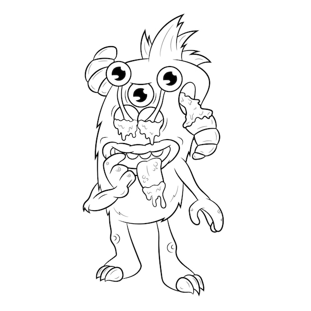 Premium vector monster coloring page