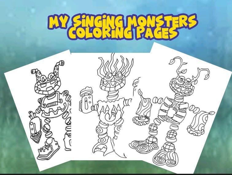 Monsters sing epic wubbaks coloring pages plus gold