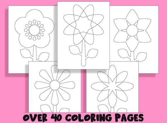 Simple flower coloring book printable coloring pages for kids a fun way for kids of all ages to develop creativity focus motor skills