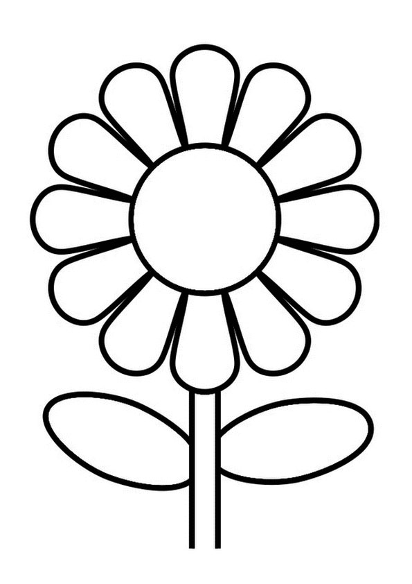 Coloring pages simple flower coloring pages for kids