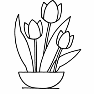 Simple flower coloring pages printable for free download