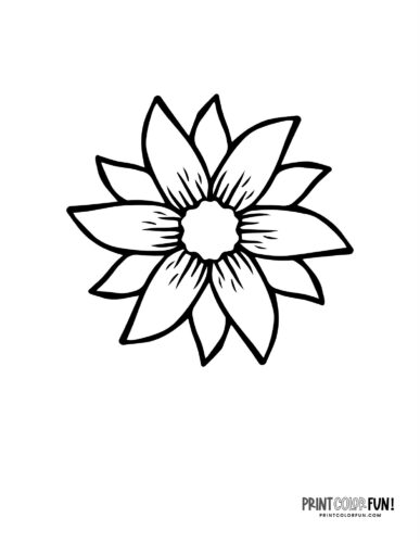 Flower coloring pages clipart to color a whole garden at