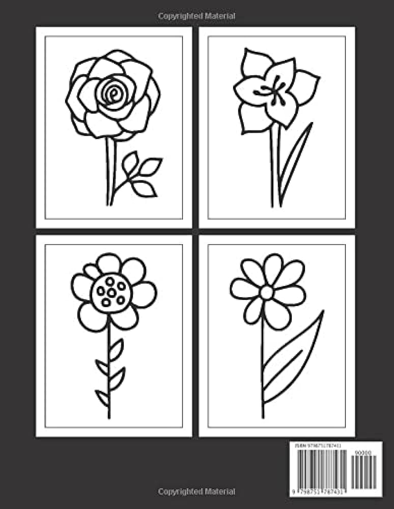 Easy flowers coloring book for kids beautiful easy flowers coloring book for kids ages