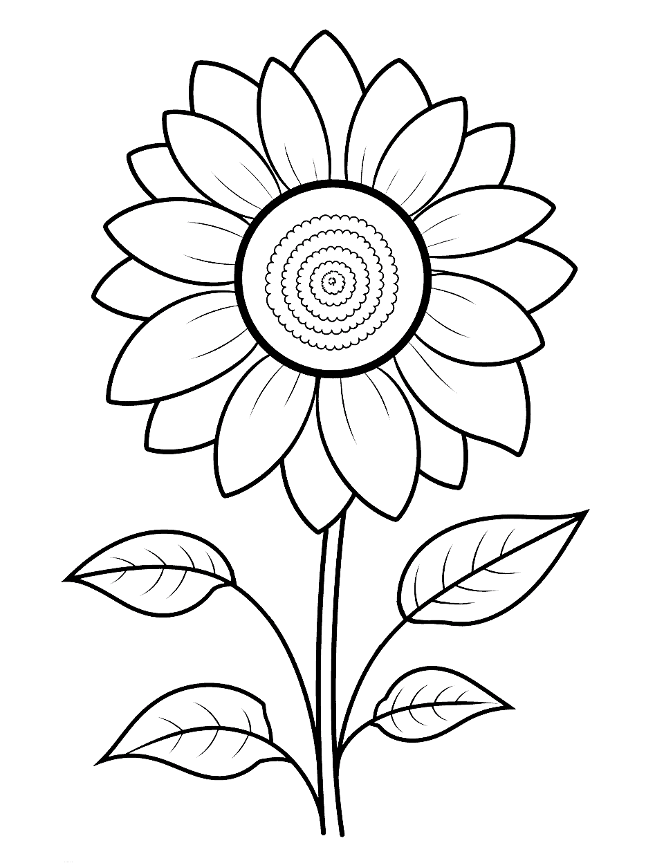 Flower coloring pages free printable sheets