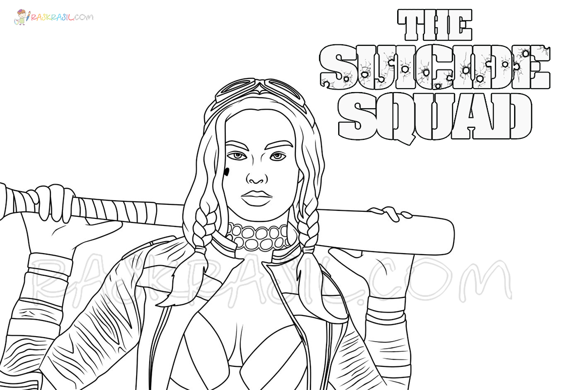 Suicide squad coloring pages pictures free printable