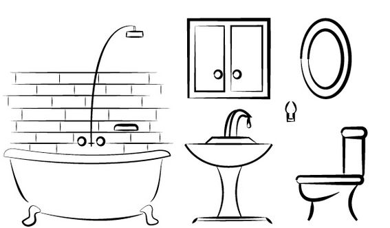 Modern and clean bathroom coloring page page design coloring pages mermaid coloring pages