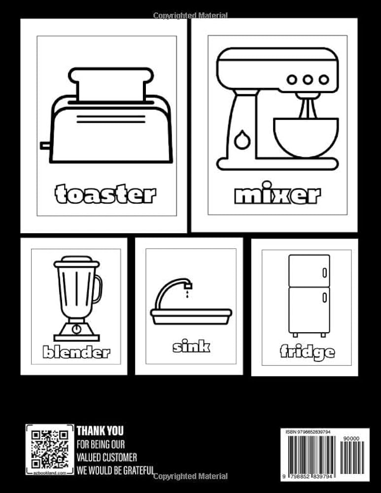 Kitchen tools coloring book fun and easy coloring pages for kids to relax unwind mckay bilal books