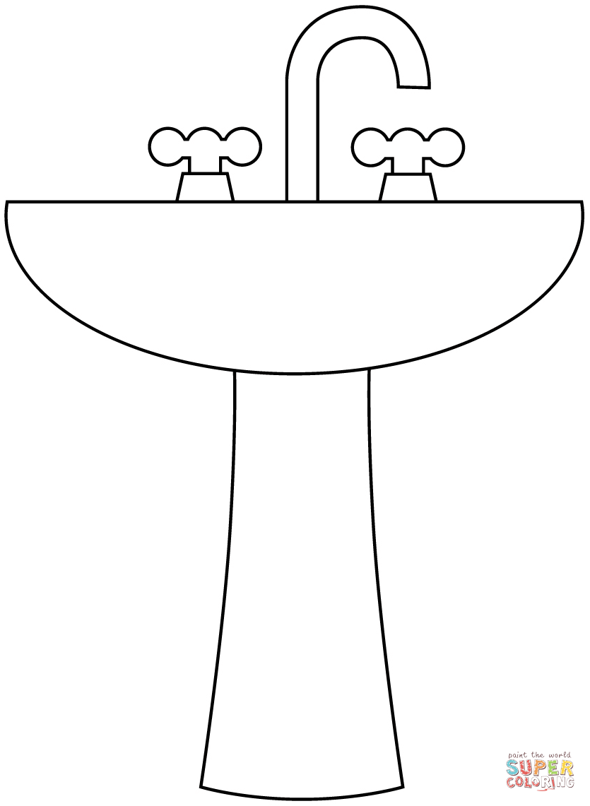 Sink coloring page free printable coloring pages