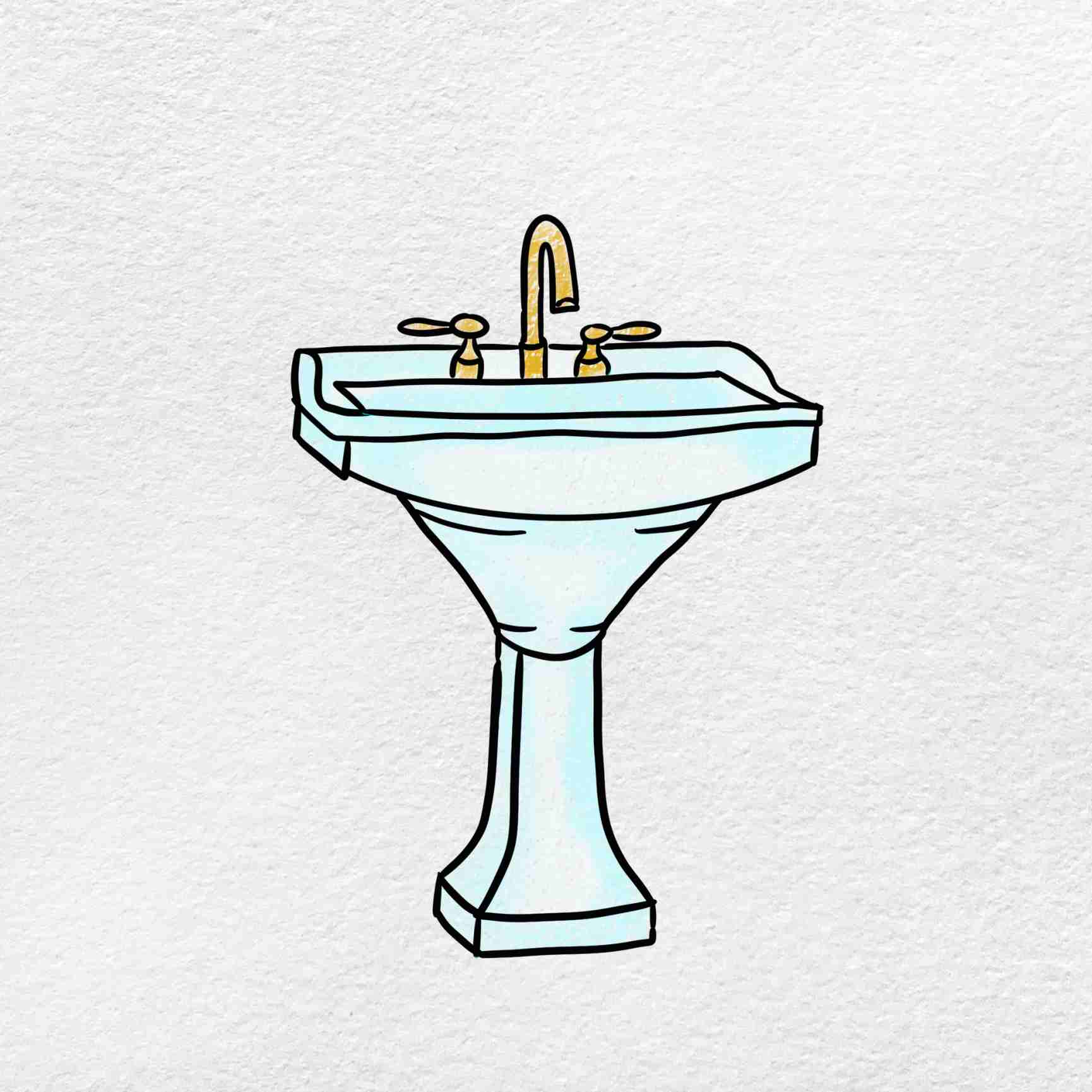How to draw a sink