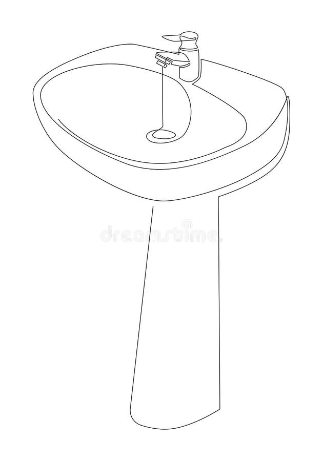 Sink tulip for washing hands in the bathroomvector illustration stock vector