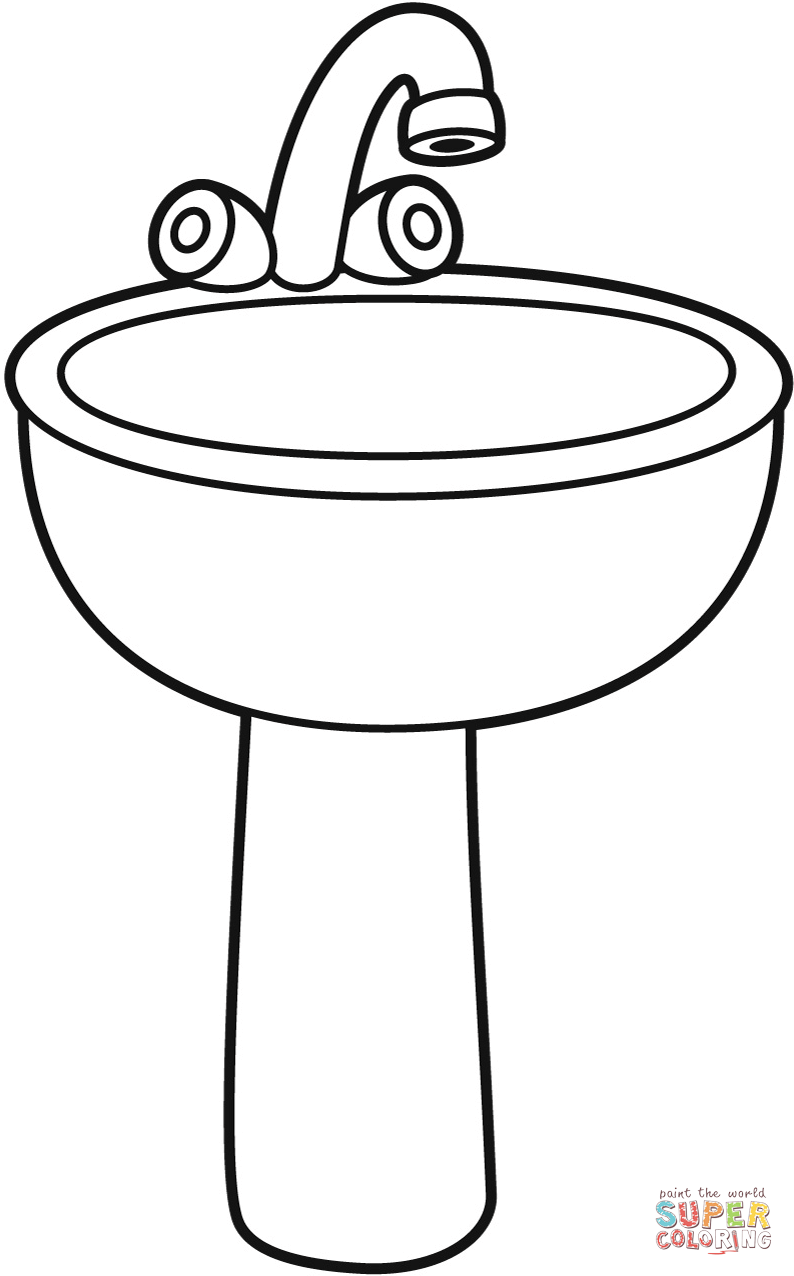 Sink coloring page free printable coloring pages