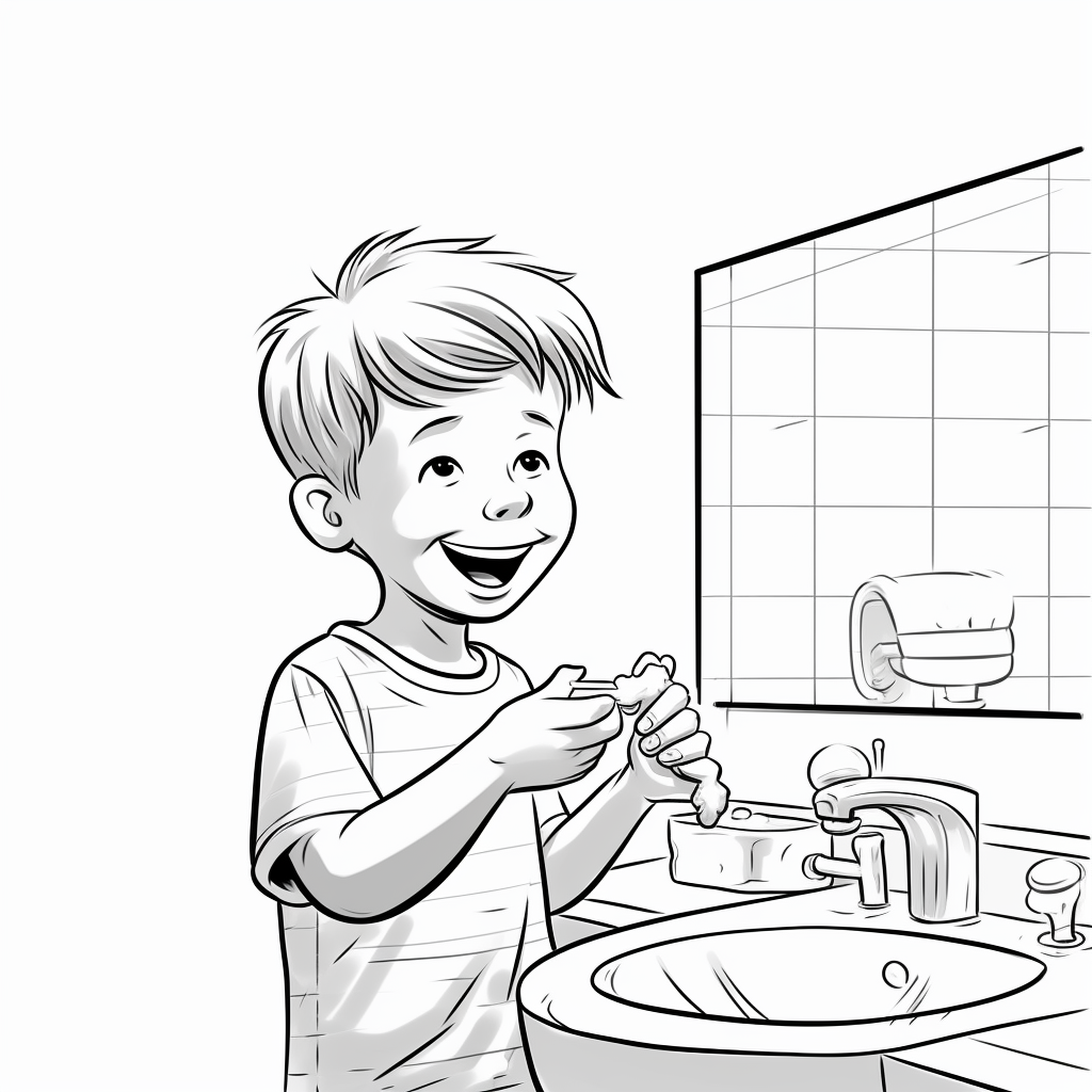 Brush teeth coloring page