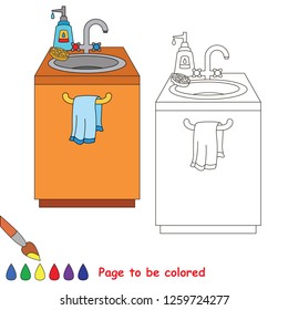 Kitchen sink be colored coloring book stock vector royalty free