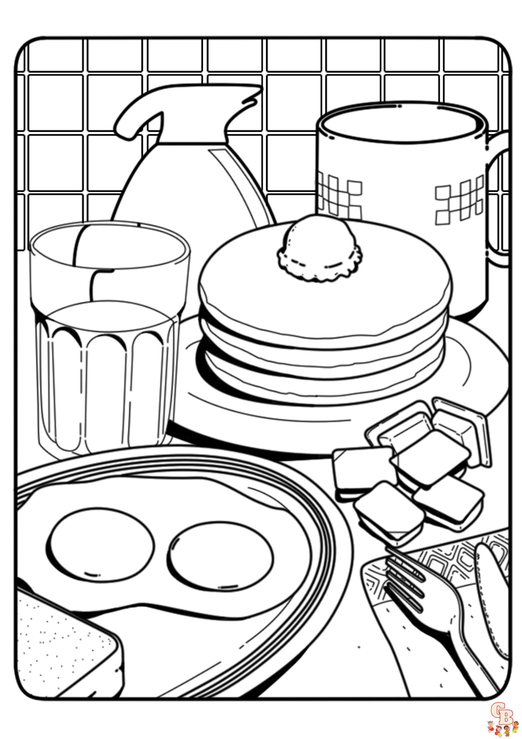 Delicious fun with pancake coloring pages