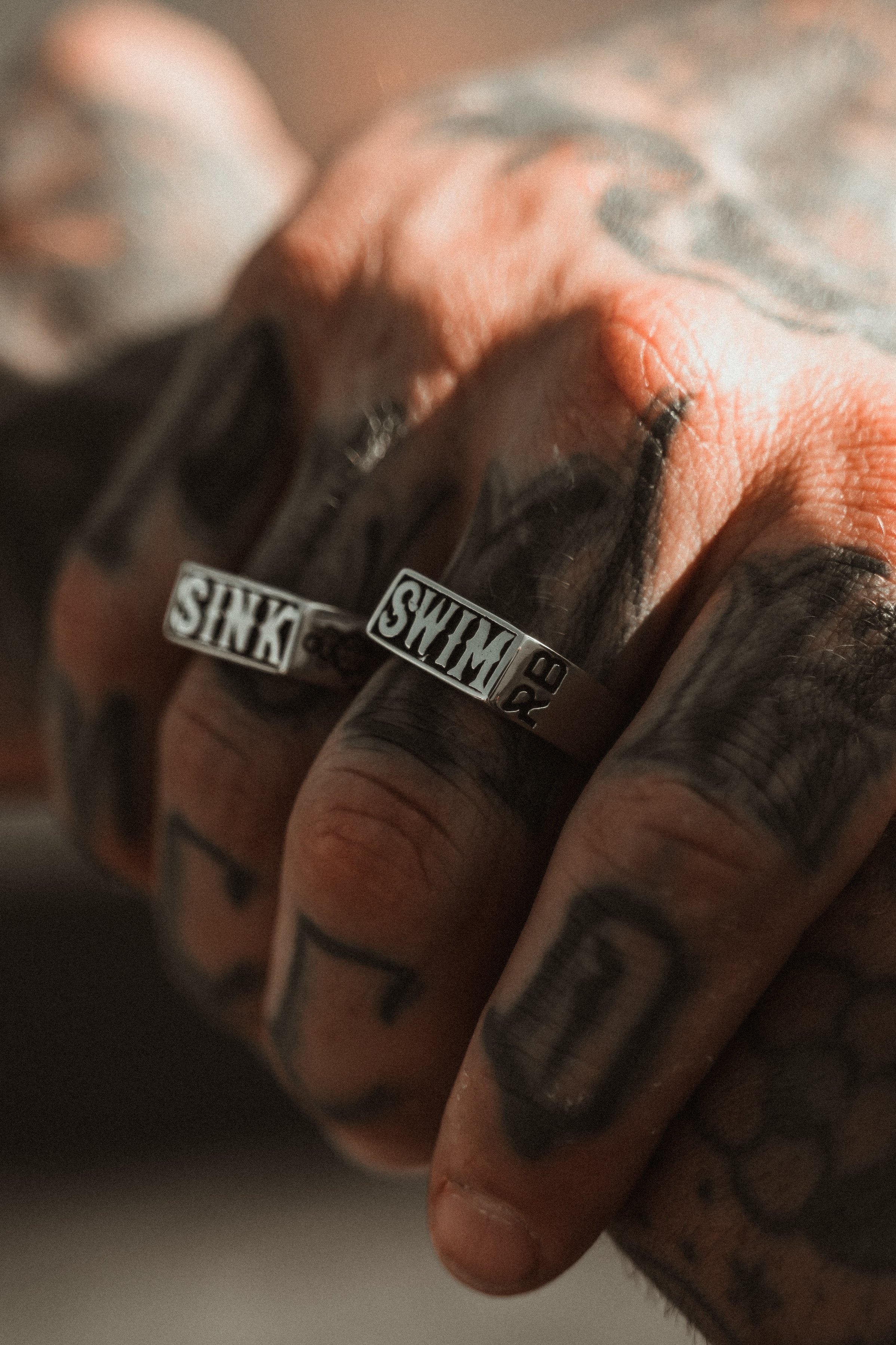 Sink or swim stainless steel rings set of by relentless betrayal