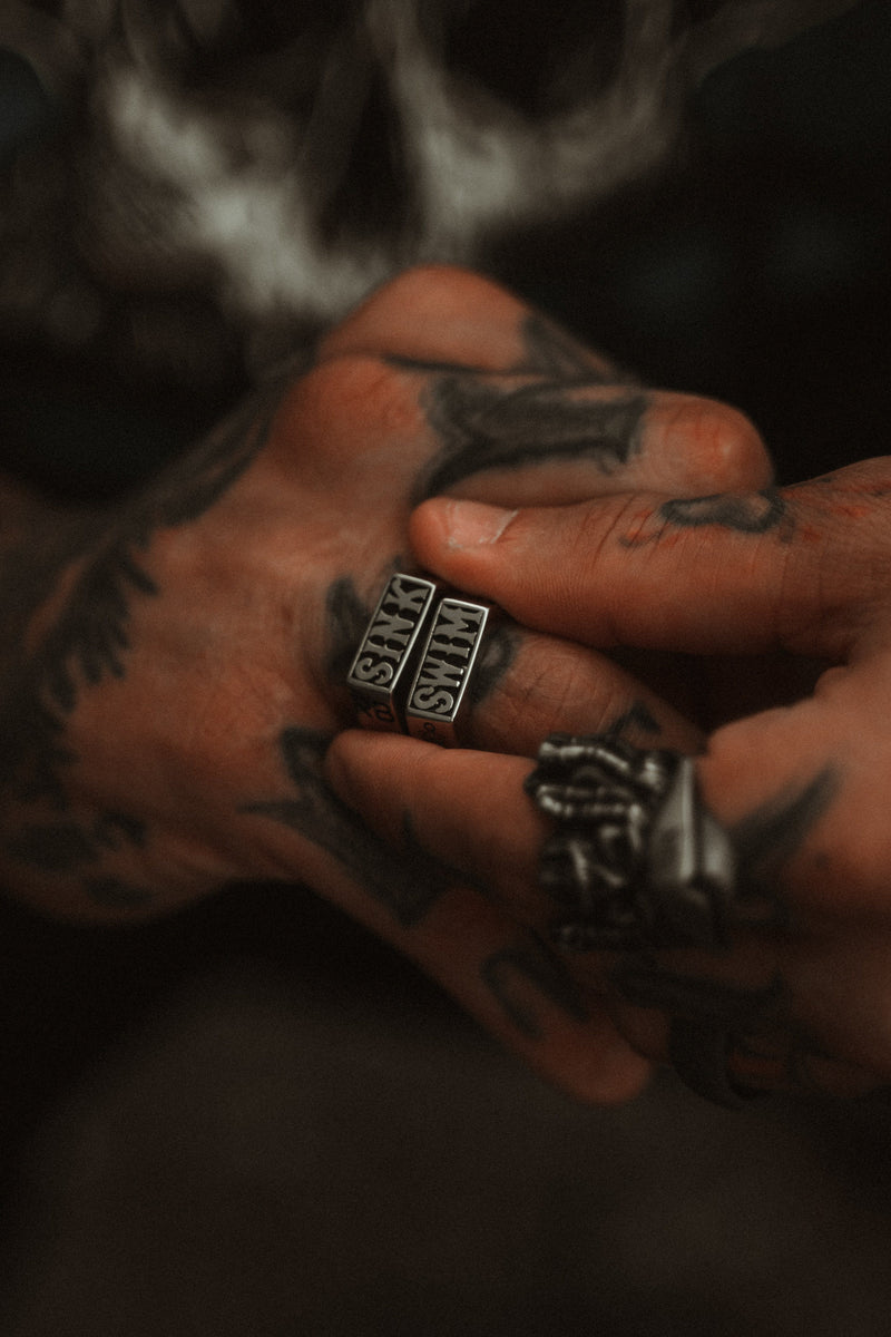 Sink or swim stainless steel rings set of by relentless betrayal