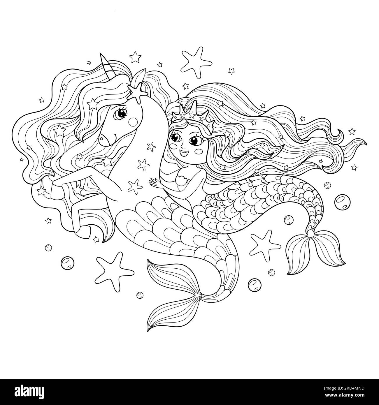 Coloring page unicorn hi