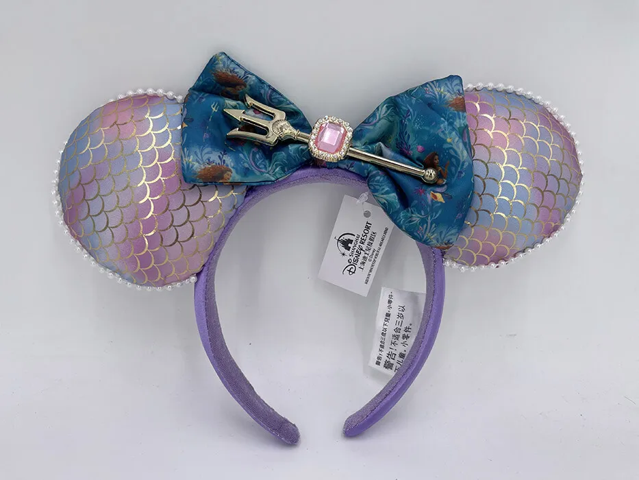 Ariel minnie ears purple bow exclusive headband disney the little mermaid