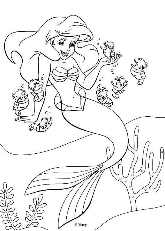 Coloring page ariel the little mermaid
